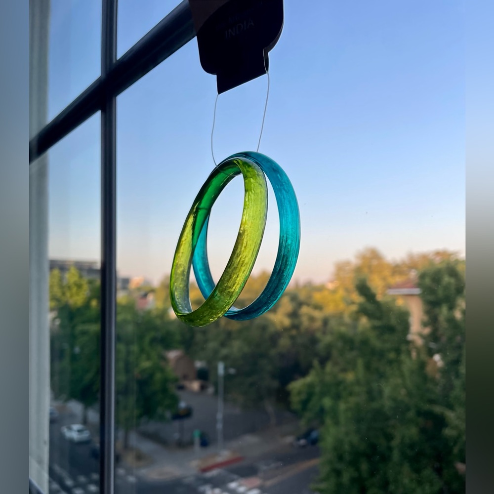 Glass Bangle Bracelets Set of 2 Handmade Artisan World Of Good Fair Trade